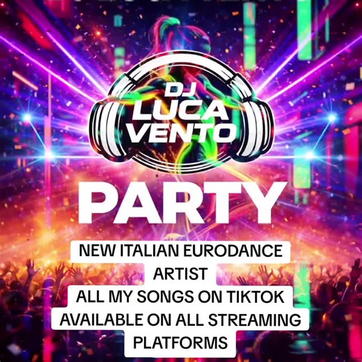 DJ Luca Vento – Party Original eurodance / techno / trance track Italian & English club vibes 🇮🇹🇬🇧 🎧 Hands up • Party • Festival energy 🔊 Listen now on all streaming platforms & check my other songs on TikTok 🌪️ #newmusic #banger #eurodance #techno #italiano