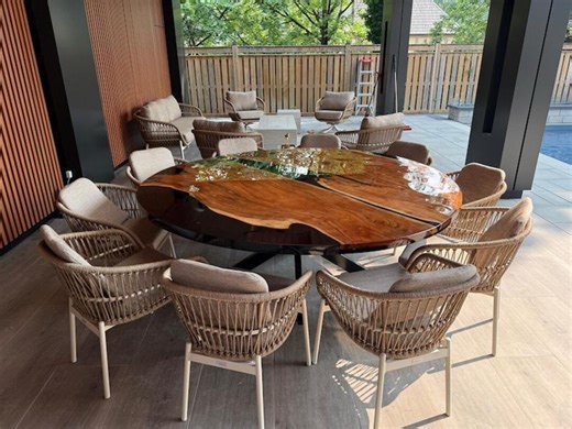 Round Epoxy Dining Table, Round Dining Table, Round Epoxy Coffee Table, Round Wood Table, Industrial Dining Table - Etsy