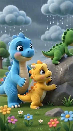 The Brave Dinosaurs and the Big Storm 🌈 | Kids Story