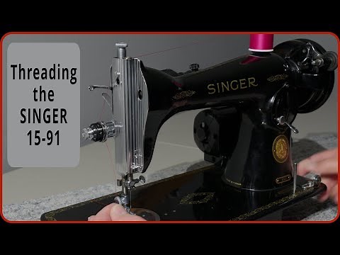 How to BLACK SINGER MODEL 15 threading upper and lower tensioners.
