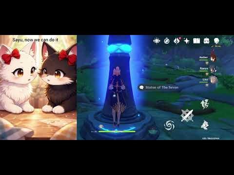 Sayu & Kageko’s Epic Quest: Full Power Anemo Archon Statue 🦊🦊