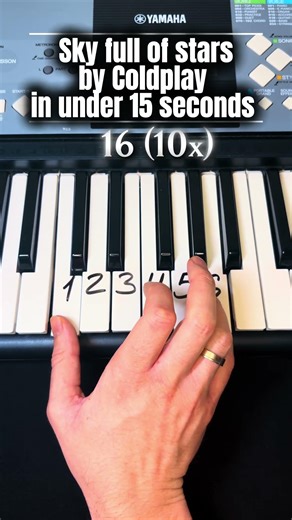 Sky full of stars by Coldplay in under 15 seconds💙 Impress your friends and family! Piano tutorial!