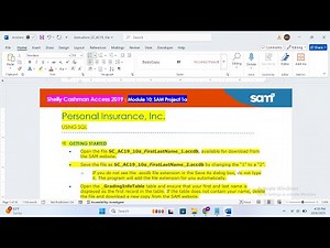 Shelly Cashman Access 2019 | Module 10: SAM Project 1a | Personal Insurance, Inc. | SC_AC19_10a