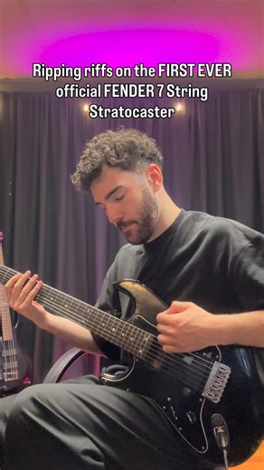 Would you ever buy a @fender 7 String Stratocaster? 🫣 If you would, letting them know might actually make it a reality! This guitar is so sick, shoutout @chrisgarza from @suicidesilence / @garzapodcast for letting me plug this thing in, sounded and felt absolutely incredible Custom in the Corona CA Fender Factory, loaded with @bareknucklepickupsofficial Aftermath pickups. Drop A, 26.5 scale, this thing is pure heat #7string #fender #metal #riff | Keyan Houshmand