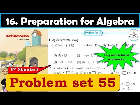 Class 5 Problem set 55 | Preparation for Algebra | Chapter 16 | 5th standard | Maths