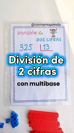 con mami aprendo | Vuelvo a compartir la división de dos cifras con material base 10 o multibase para que lo comprendan mejor. Represento el algoritmo... | Instagram