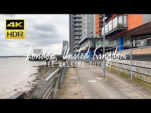 London Riverside Walk | Woolwich to Thamesmead via Thames Path [4K HDR] 🇬🇧