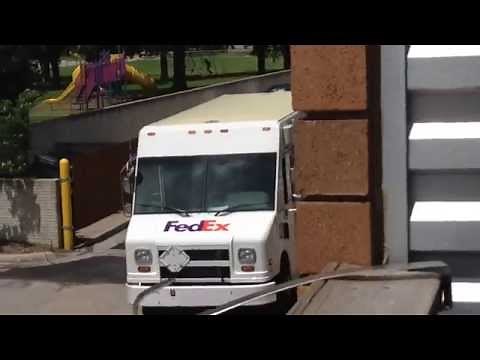 FedEx Truck Start Up And Drive By