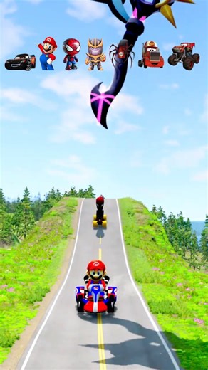 Mario Kart vs Giant Magic Hammer – BeamNG Drive Impossible Crash Challenge!