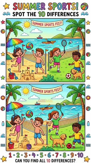 Can You Spot All 10 Differences? | Fun Find the Difference Puzzle for Kids #quiz #spotthedifference