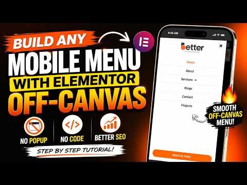 Build any Custom MOBILE MENU using ELEMENTOR OFF CANVAS | Wordpress Elementor Tutorial 2026