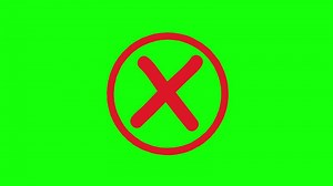 Red X Mark in Circle Green Screen Animation - Chroma Key Denied Prohibition Symbol
