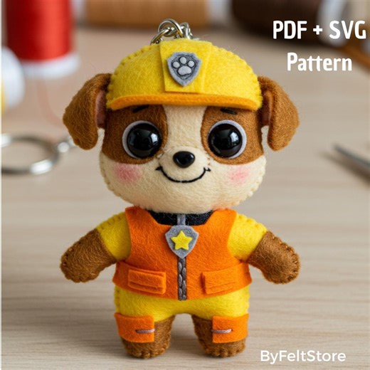 Cute Construction Puppy Felt Pattern | Builder Dog Plush Felt | Handmade Felt Puppy Template | DIY Craft PDF - Etsy Canada