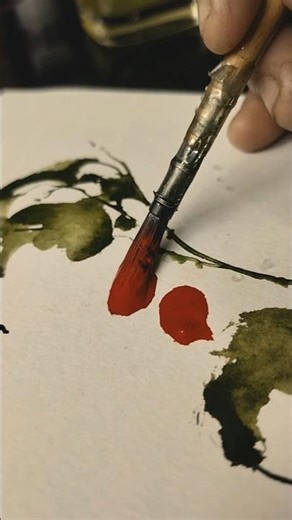 abstract watercolor floral 🌿 #shorts #art #watercolor