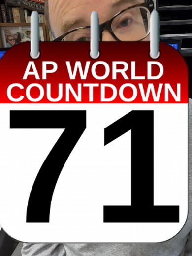 7️⃣1️⃣ DAYS UNTIL THE AP WORLD HISTORY EXAM #APWORLD #apworldhistory #apexams #apworld DAY 71 LINK: https://youtu.be/9gmERbTsDeI COUNTDOWN PLAYLIST LINK: https://www.youtube.com/playlist?list=PLF83AAnuW0t3oVFTbmNIdAv43OVH3f4bY NEED MORE HELP? ULTIMATE REVIEW PACKET LINK: https://www.ultimatereviewpacket.com/courses/world-history