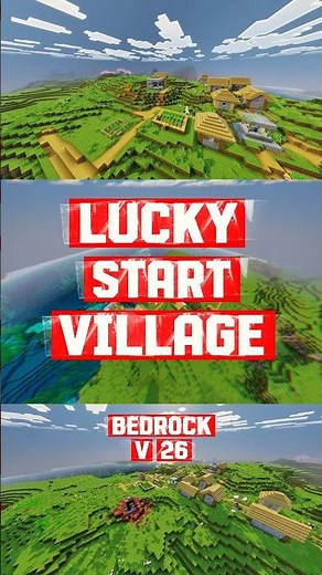 🍀 Lucky Start Plains Seed (Bedrock 26) 😳🔥 #minecraft