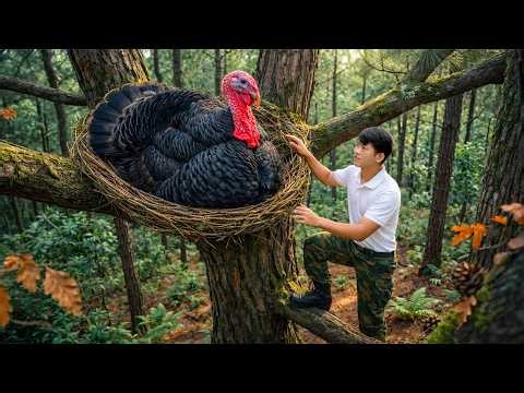 Catching Wild Turkeys… Then I Found a Giant One in a Tree 😱 | Triệu Duy