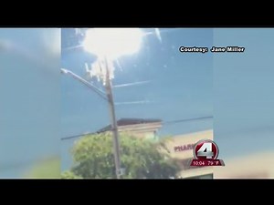 power line explodes on camera
