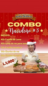 🎄🔥 ¡El combo navideño que tu familia va a amar! 🔥🎄 Te presentamos el Combo Navideño #3, cargado de sabor, calidad y suficiente carne para que las fiestas se celebren como se debe. 👇 🥩 Incluye: • 4 lb Costilla de lomo • 4 lb Lomo de res para asar • 3 lb Costilla tamalera • 3 lb Chorizo de res • 3 lb Chuleta de cerdo 💸 Todo por solo L.1,000 🔥 Veni por tu combo ¡YA! 🎁 Porque en Navidad se comparte… pero se comparte rico. | Carniceria Santa Barbara
