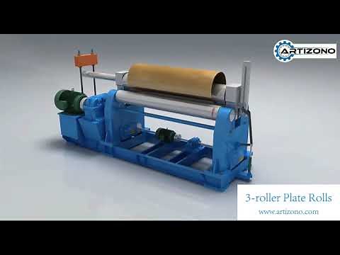 3 roller Plate Rolling Machine Working Principle Animation