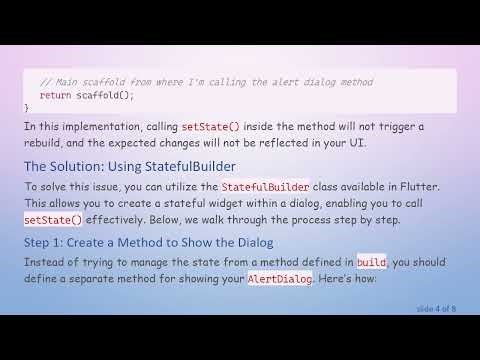 How to Properly Use setState() in Flutter Outside of a Scaffold