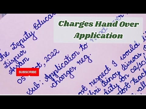 Application to Hand Over Charges| Charges Hand Over Take Over Letter in English| Official letter