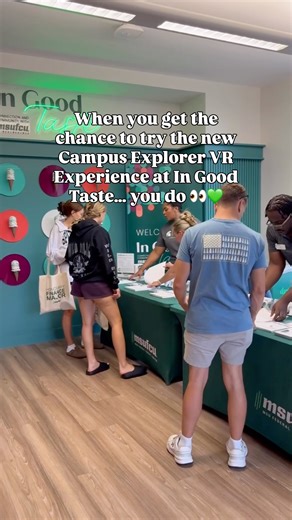 Say hello to the Campus Explorer Experience — our new VR game made just for Spartans! 💚🎮 In 15 mins or less, you can: 🎨 Paint The Rock 🐶 Play with Zeke 🍦 Grab Totally Green Chocochip at the Dairy Store 🏟️ Step into Spartan Stadium 💸 And learn smart money moves along the way! Built with MSU’s GEL Lab, this is campus financial wellness like you’ve never seen before. 📍Debuted at In Good Taste (MSU Union) 📅 Back late September — register here https://bit.ly/47JNVJ1 #MSUFCU #CampusExplorer #