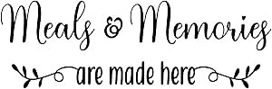 Meals & Memories are Made here - Pure Black Vinyl Separated Letters Dinner Room Kitchen Wall Decal Lettering Mural Art Words Stencil Motto
