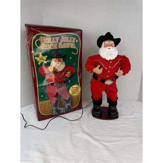Alan Jackson Holly Jolly Rock Santa Animated Cowboy Christmas 1999 Rock Santa - Etsy