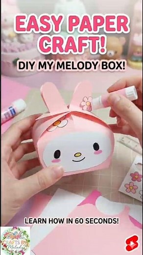DIY My Melody Gift Box 🎀 Easy Cute Paper craft Tutorial