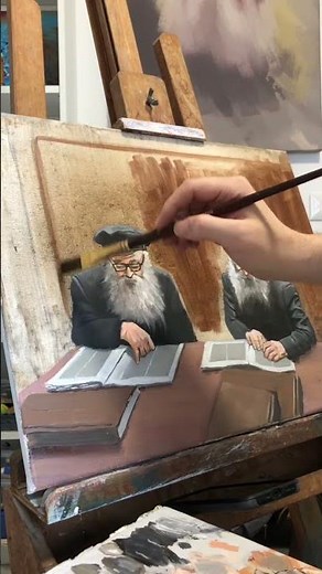 חסידים לומדים הציור הסופי #art #הינוקא