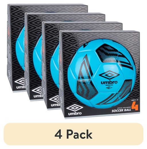 (4 pack) Umbro Diamond Viper Size 4 Soccer Ball, Blue