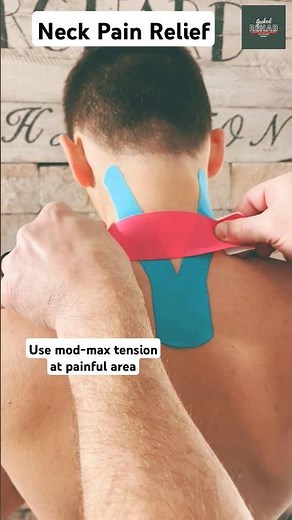Try this!! Kinesiology Taping technique for neck pain relief 💯🔥#pain #neck #whiplash