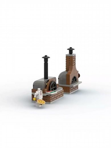🍕LEGO-style pizza ovens complete with a chef minifig and delicious pizza - who’s hungry for a slice?