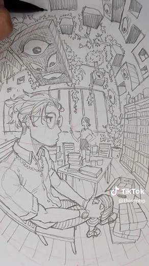 Fish Eye 5-Point Perspective Drawing Tutorial