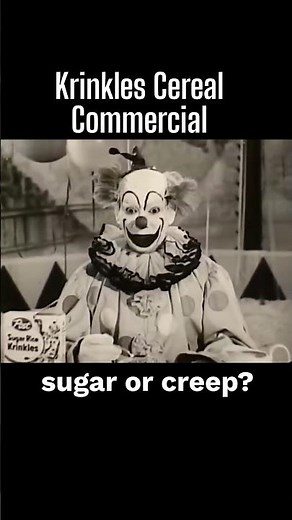 1956 Krinkles the Clown Commercial - Post Sugar Rice Krinkles - Not Creep at All #clown #commercial