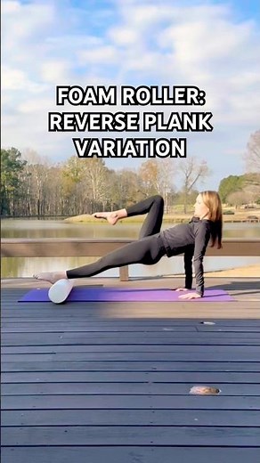 Foam Roller Reverse Plank Knee Pulls | Core Strength + Hip Mobility Exercise