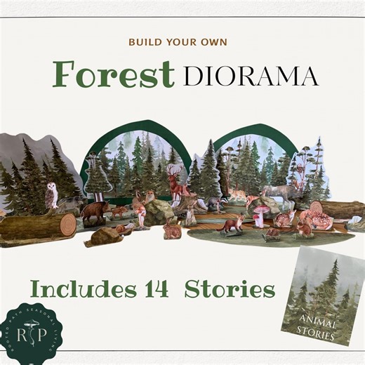 Printable Storytelling Woodland Animal Diorama Kit | DIY Forest Scene, Build Your Own Woodland Animals, Kids DIY Nature Education - Etsy