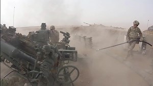 Multi Angle View of Task Force Strike providing fire support from Kara Soar Base