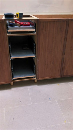 Custom Walnut Bathroom Vanity Installation & Hardware Setup 🛠️💦#BathroomVanity #CustomCabinets #diy