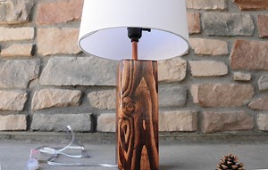 Rustic Wooden Table Lamp | Reclaimed Wood Beam Table Lamp Handcrafted Side Table Lamp Father's Day Gift Farmhouse Rustic Decor Gift for Him - Etsy