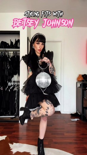 In need of some all black pride outfit inspo?! Me and Betsey Johnson got you covered! 🖤 🖤 Outfit 1: Betsey Johnson mini tiered tulle dress Betsey Johnson Della black rhinestone platforms Betsey Johnson kitsch dancing queen silver disco ball purse Outfit 2: Betsey Johnson butterfly maxi dress Betsey Johnson Aron black rhinestone loafers Betsey Johnson Kitsch phone tag crossbody black purse Outfit 3: Betsey Johnson Emily tulle black dress Betsey Johnson Della black rhinestone platforms 💕 Betsey