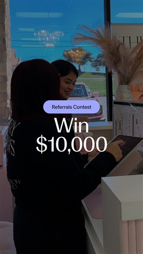GlossGenius on Instagram: "You’re already doing it... but now it could win you $10,000 💰👇 We’re closing out the year with our biggest referral reward EVER. Be the business to refer the largest amount of successful sign-ups to GlossGenius this December, and you’ll take home a $10,000 prize. It’s that simple. Just make sure to share your personal referral link to track your successful referrals! Here’s how to find your link ⤵️ 📱In your mobile app: Tap Features > Referrals > Send Invites to Earn