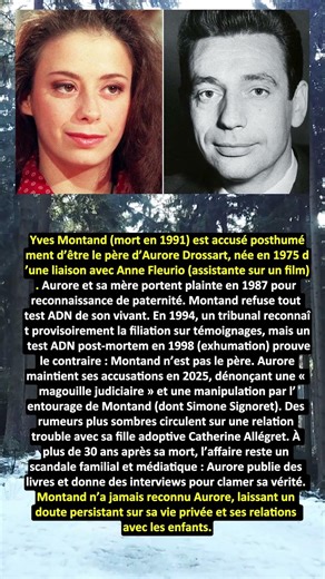 Yves Montand : La bataille judiciaire pour la reconnaissance d’Aurore Drossart!