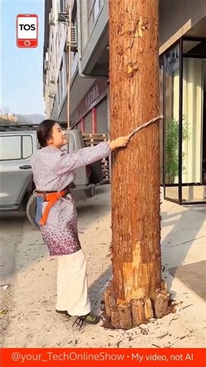 TREE CLIMBING without tools 🌳💪😲#shorts #skills #crafts #traditions #wow