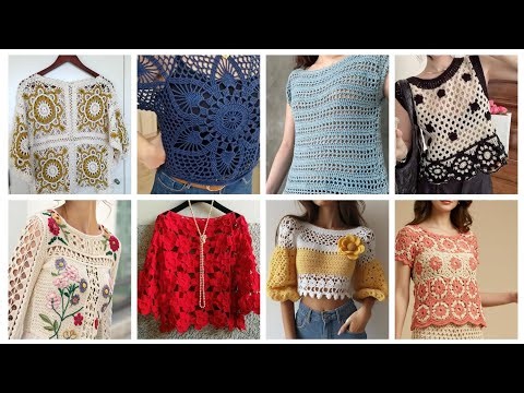 100+ Attractive & stylish crochet Top blouse Designs/crochet blouse Designs for jacket/sarees &Frock