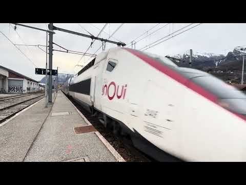 Arrivé du TGV INOUI 6436 en gare d’Albertville ce 17 février à 17h28 de BSM et en destination ………..