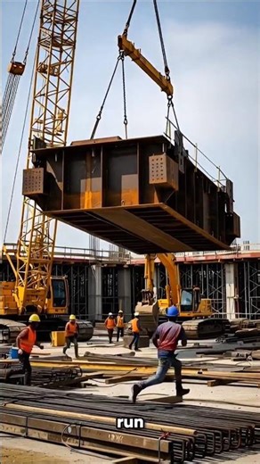 CRANE FAILURE! Massive Steel Platform Comes Crashing Down 😱🔥 #fail #construction #engineering