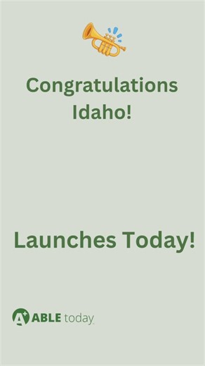🎺Idahoans with disabilities now have their own in-state ABLE program thanks to the @idahostatetreasurer launching the Idaho ABLE Savings Plan! Through a strategic partnership with the STABLE Account program (maybe they have a handle) and the @ohiotreasurer , Idaho has a high-quality ABLE program while keeping administrative costs low for account holders. Find out more at: https://idahoable.com/ #ABLE #ABLEAccounts #Idaho #STABLE #Ohio | ABLE today