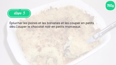 Crumble poires / bananes / chocolat